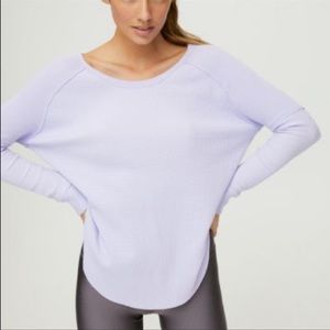 Aritzia TNA thermal waffle long sleeve top - lilac XXS